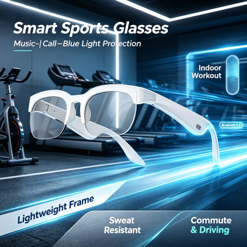 Smart Glasses Lens - Óculos Inteligentes com Condução Óssea, Fone